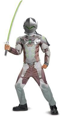 Overwatch Genji Muscle Chest Kids Halloween Costume Jumpsuit Only